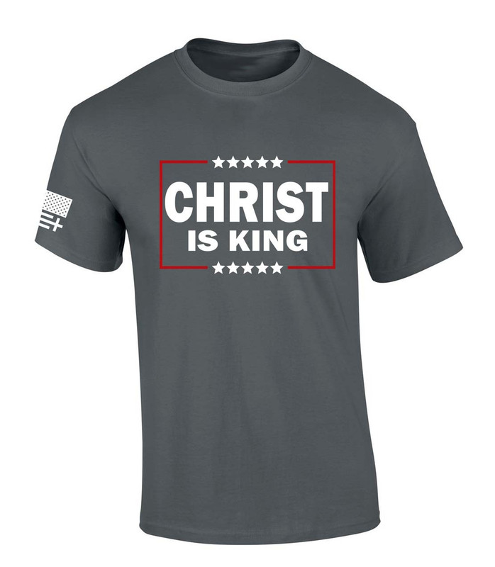 Trenz Shirt Company Mens Christian Tshirt Christ Is King Patriotic